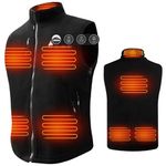 ARRIS Heated Vest for Men, 7.4V Electric Size Adjustable Heating Vest for Hunting, Camping, Fish Suitable for Men Black