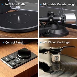 1 BY ONE Bluetooth Turntable – Wireless Vinyl Record Player