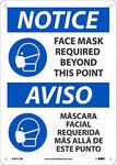 NMC ESN523RB Notice FACE MASK Required Beyond This Point, Sign, 14 X 10 X 0.05, Rigid Plastic .050