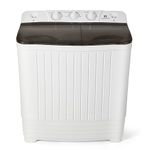 Portable Washing Machine Twin Tub Spin Dryer And Washing Machine Combo Compact For Camping Dorms Apartments College Rooms 8.5 KG Total Capacity 6.5 KG Washer 2 KG Drying Grey&White