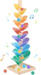 Marble Run Wood Ball Drop Toy for Kids 3-5 Toddlers Wooden Musical Tree Set Ball Run Toys for 4-8 8-12 Years Old Marble Tree Montessori Toys Christmas Birthday Gift (1.1inch Balls)