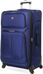 SwissGear Sion Softside Expandable Luggage, Blue, Checked-Large 29-Inch