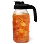 County Line Kitchen Glass Mason Jar Pitcher with Lid - Wide Mouth, 2 Quart (64 oz / 1.9 Liter) - Heavy Duty, Leak Proof - Sun & Iced Tea, Cold Brew Coffee, Breast Milk Storage, Flavored Water & More