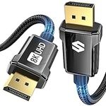 Silkland Displayport Cable 1.4 240Hz, DP 1.4 Cable 2M Support 8K@60Hz, 4K@144Hz, 2K@240Hz, HBR3 32.4Gbps, HDR, DSC 1.2, G-Sync & Free-Sync, Display Port Lead 1.4 for Gaming Monitor, Graphics Card