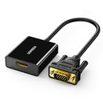 UGREEN HDMI to VGA Adapter 1080P HDMI to VGA Display Monitor with 3.5mm Headphone Audio Jack for TV Projector PC Laptop Monitor Intel Computer Stick Streaming Stick