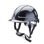 Hard Hat Safety Helmet c/w V Type 4 Point Chin Strap - Black