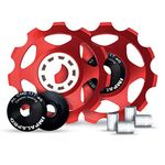 Impalapro Bike Set of 2 11T Jockey Wheel - Pulley Wheel for Derailleurs for Bikes Ultralight and Durable with Ceramic Bearing for MTB or Road Bike - Derailleur Pulley - Shimano Derailleur (Red)