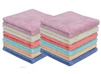 SynSo Microfiber Cleaning Cloth- Pack of 12- Dust Cloths - Multi-Functional for House Furniture Reusable Clean Rags Kitchen Wipes Dish Cloths Absorbent and Fast Drying (4Colors)