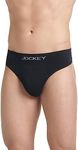 Jockey Men's Underwear FormFit Lightweight Seamfree Thong, Black, M