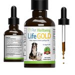 Pet Wellbeing Life Gold for Dogs - Immune Support and Antioxidant Protection - Veterinarian-Formulated Herbal Supplement 2 oz (59 ml)