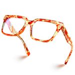 VISOONE Rectangle TR90 Blue Light Blocking Glasses Computer Glasses with Preppy Look for Women and Men Cougar