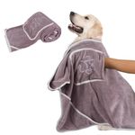 KinHwa Microfiber Dog Towel Extra Absorbent Large 30inch x 50inch Quick Drying and Soft Washable Pet Bath Towel for All Dogs and Cats Purple