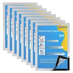 Mutualsign A4 Magnetic Frame Self Adhesive Display Frames Wall Window Sign Holder with Self-Adhesive Backing for Posters Ads Document Photos Notices License (8PCS, Silver)