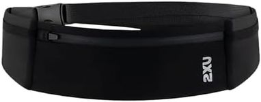 2XU Unisex Run Belt Black - Lightweight and Adjustable Fitness Waist Pack for Running, Jogging, and Outdoor Activities - Securely Holds Phone, Keys, and Essentials - One Size