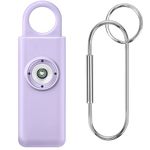 Self Defense - Personal Safety Alarm for Women,Original Rechargeable Self Defense Siren with Key Chain,Flashing Strobe Light.Recommended by Police - Helps Elders & Womens & Kids Emergency Call(Purple)