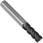 SPEED TIGER Carbide Corner Radius End Mill - 4 Flute - IPVR1T1/4"0.06"4 (1 Piece, R0.06, 1/4") - Unequal Flute Spacing & Helix Design - for Titanium - Mill Bits Sets for DIYers & Professionals