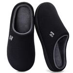 RockDove Men's Original Two-Tone Memory Foam Slipper, Size 11-12 US Men,Black/Grey