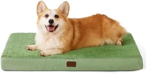 Bedsure Large Dog Bed for Large Dogs - Big Orthopedic Waterproof Dog Beds with Removable Washable Cover, Egg Crate Foam Pet Bed Mat Green