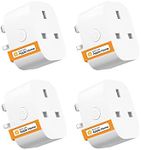 Smart Plug Works with Alexa, Apple HomeKit Siri, Google Home - Refoss WiFi Plug Alexa Smart Sockets Support App Remote Control, Voice Control, Timer, Offline Control, 13A, No Hub Required - 4 Pack