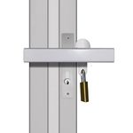 Tough & Easy Patio French Door Lock Single Handle 'Box Section' High Security Deadlock Sliding Fix Bar New 'STRONGUARD Model', White (STSing1)