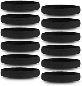 OutdoorEssentials Sweat Bands Headbands Men - Sweatbands for Women - Sports Headband - Sweat Absorbing Headband - Black, One Size - Hiking