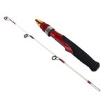 Dioche Ice Fishing Rod, 50cm Mini Portable Spinning Rods, 2 Sections Winter Ice Solid Fishing Shrimp Rod Pole for Ice Fishing Sea Boat Fishing