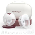 Momcozy M5 Hands Free Breast Pump, Wearable Pump of Baby Mouth Double-Sealed Flange with 3 Modes & 9 Levels, Electric & Portable Pump, 2 Count, Red