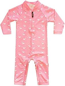 weVSwe Baby Cut Whale Swimsuit Pink Rash Guards Sun Protection Infant Girls Bathing Suit Easy Diaper Changes Newborn