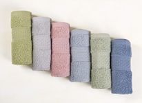 Cleanbear Pure Cotton Wash Cloths Face Towels, 6 Colors per Set, 13 x 13 Inches.