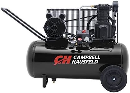 CAMPBELL HAUSFELD 15 Gallon Horizontal Air Compressor, Portable Air Compressor with Single Stage pump, Dual Voltage, 175 Max PSI, Quiet 55 dB, Ideal for Home and Professional Use