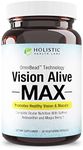 Holistic Health Labs Vision Alive Max with 8 Natural Ingredients Lutemax® 2020, Bilberries, Blueberries, c3g from Black Currant, Maqui Berry, Saffron, and Astaxanthin (30 Count (Pack of 1))