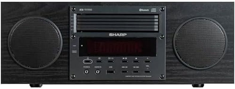 Sharp CD-BH350 Micro Audio Component System with 5 CD Changer, Bluetooth, FM Radio & USB Playback - 50 Watts RMS