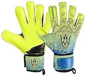 Keeperking Unisex Goalkeeper Football Gloves for Adults, Children, Teenagers with and without Finger Protection, Removable Fingersave, 4 mm (7, Yellow)