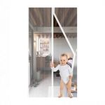 White Magnetic Screen Door - Fit Door Size 28x80 Inch, Screen Size 30x82 Inch - Heavy Duty Mesh Full Frame With Magic Tape
