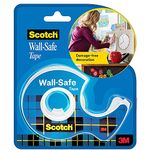 Scotch 3M Wall Safe Tape | 1 Roll with Dispenser | Holds Upto 14g | for Damage Free Mounting and Dcor | Removes Without Residue