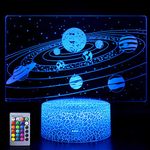 Solar System 3D Night Light,Universe Space Illusion Lamp,16 Colours Changing LED Night Light for Kids Children's Room Decor on Birthdays or Holidays Gift