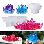 LET'S RESIN Crystal Cluster Resin Moulds, Large and Small Size Crystal Shape Silicone Moulds for Resin, Quartz Epoxy Resin Molds for Resin Crafts, Home Craft Decor