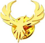 Stainless Steel Phoenix Wings Tattoo Men Buckle Brooch and Pin (gold)