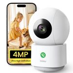 AOSU 4MP Security Camera Indoor, 2.5K Baby Monitor Pet Camera 360° for Home Security, WiFi Camera with 5/2.4 GHz Wi-Fi, One-Touch Call, Smart Motion Tracking, IR Night Vision, Compatible with Alexa