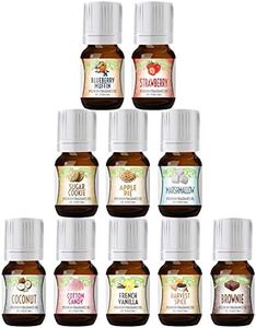 Good Essential Sweet Scents Fragrance Oil Set - 10 Pack Bulk Holiday Gift Oils for Aromatherapy Diffusers, Candle and Soap Making - Vanilla, Coconut, Sugar Cookie, Cotton Candy, Fall Spice and More