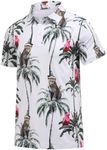 Men's Printed Hawaiian Shirts Polo Golf Shirts for Men Dry Fit Moisture Wicking Collared Shirt Short Sleeve Golf Polos