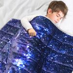 Solfres 5lbs Weighted Blanket, 36 x 41 Inches, Printing Heavy Blanket, Ultra Soft and Cozy, Stars, Sensory Items, Universe Galaxy