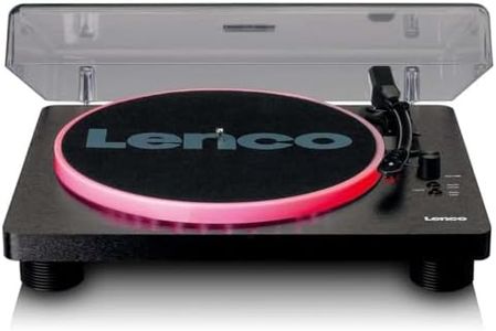 Lenco LS-50LED Record Player, Vinyl Player, Bluetooth Turntable with Integrated Speaker - LED - USB Recording - Belt Drive - Preamp - 33, 45 and 78 RPM Vinyl to MP3 Black LED Imported from EU