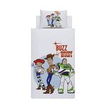 Disney Home Toy Story Reversible Two Sided Duvet Cover Set, 100% Cotton, Single Size, 2 Pieces, Multi Coloured, 135x200cm + 50x70cm (54" x 79" inches)