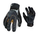Vgo... Safety Work Gloves Touchscreen, Anti Impact Heavy Duty Gloves Antivibration for Warehouse Trucker Carpenters Fitter Moto, 1 pair