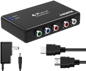 Portta Component to HDMI Converter with HDMI Cable, RGB to HDMI Adapter, 5 RCA YPbPr to HDMI Video Converter, Support 1080p 60Hz for PS2 PS3 Xbox 360