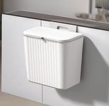 SR Plastic Hanging Kitchen Trash Can with Lid, Double-Sided Open Lid Design,Trash Can, Kitchen Cabinet Door Hanging Wall Storage Bucket (7 Litre, White)