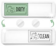 Clean Dirty Dishwasher Sign Magnet - Dishwasher In Use - Ideal Kitchen Gadget for Home or Office - Nice Decor - Double-Sided Adhesives Included for Non-Magnetic Dishwashers, Laundry or Washing Machine