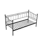 French Black Painted 3ft Single Metal DayBed Spare Room Metal Frame (Black)