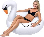 GoPong GoFloats Giant Swan PartyTube Inflatable Raft, Float in Style